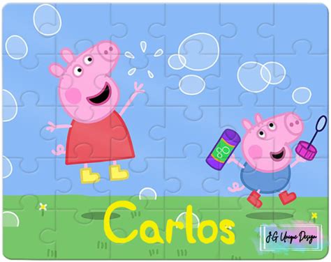 Peppa Pig Puzzle Gift Customized Puzzles Personalized | Etsy