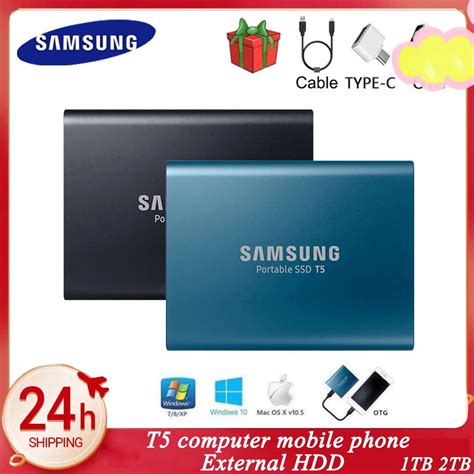 SAMSUNG SSD Externo T5 2TB Unidade De Estado Sólido Hd Hard Portátil