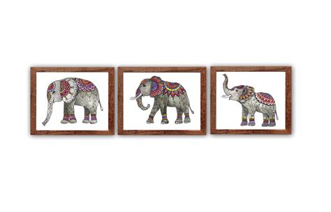 Watercolor Elephant Painting Nursery Kids Room Decor 3 Piece | Etsy