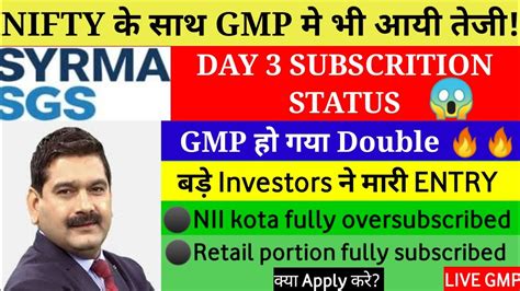 Syrma Sgs Technologies Ipo Day Subscription Status Live Gmp Syrma