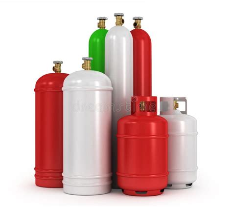 Hydrogen And Oxygen Cylinders With Compressed Gas Stock Illustration Illustration Of Danger