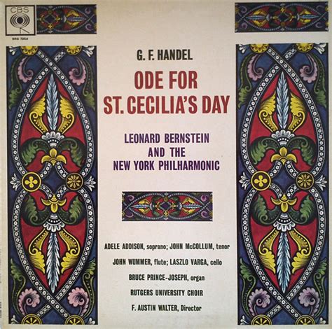 Album Ode For St Cecilia S Day Von Handel Auf CDandLP