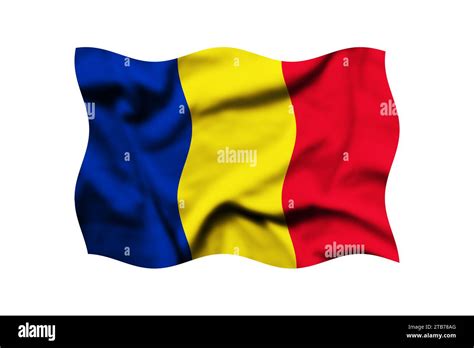 The Flag Of Romania Waving In The Wind Isolated On A Transparent