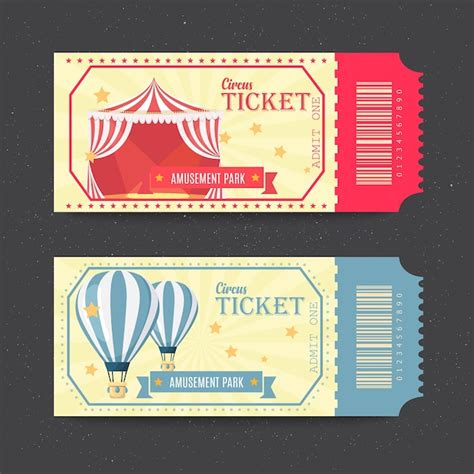 Premium Vector Free Vector Circus Tickets Set