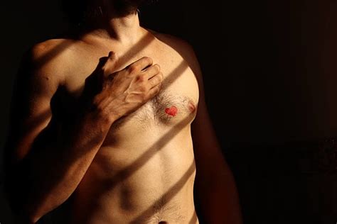 Naked Male Chest Human Emotion Heart On Chest Bare Chest Photo