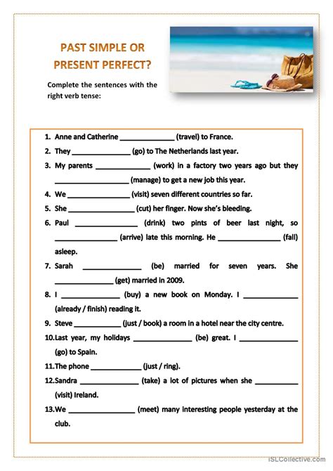 Present Perfect Vs Past Simple Exercises