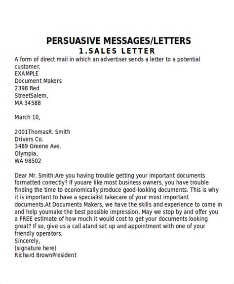 FREE 9 Sample Persuasive Business Letter Templates In MS Word PDF