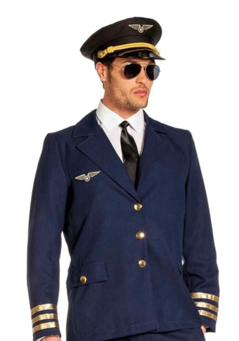 Pilotenkostüm Kostüm Pilot Piloten Flugkapitän Herren Anzug Uniform