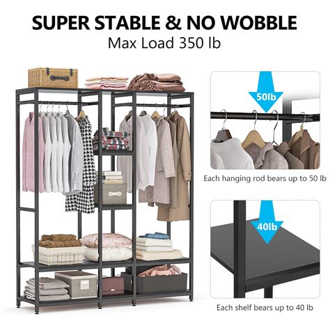 Tribesigns Double Rod Free Standing Closet Organizer Heavy Duty