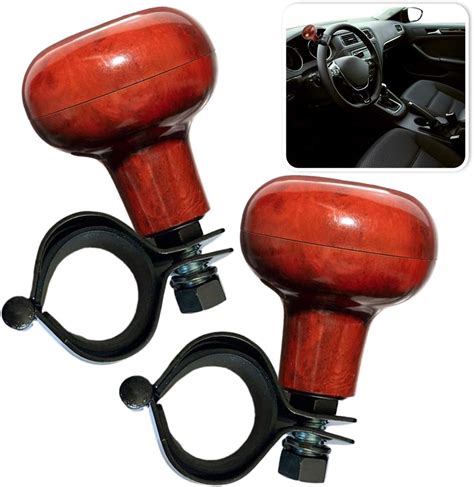 Amazon Zone Tech 2 Pack Woodgrain Steering Wheel Spinner Knob