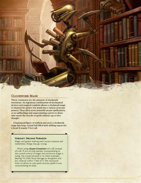 5e Monsters Clockwork Golems Compendium Imgur Dungeons And Dragons