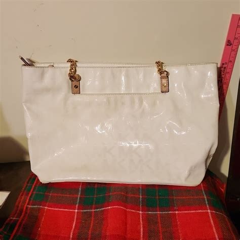 Michael Kors Bags Michael Kors White Patent Leather Tote Poshmark