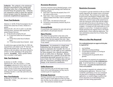 City of Salina Brochure-Residential Zoning Regulations | PDF
