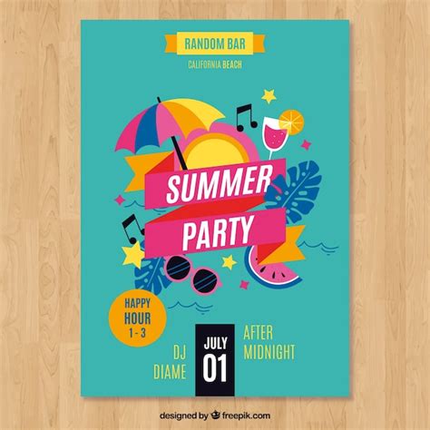 Cartel De Fiesta De Verano Vector Gratis