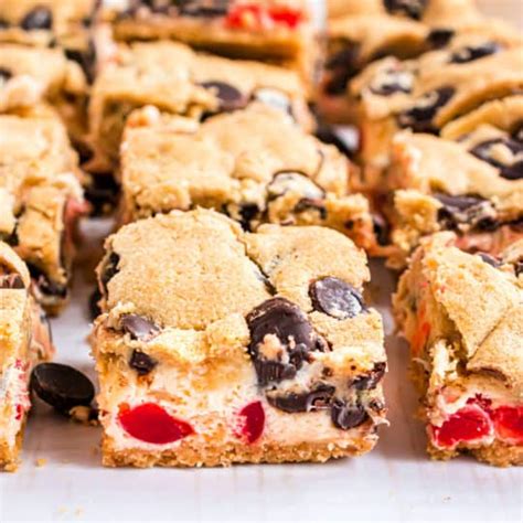 Cherry Chocolate Chip Cheesecake Bars Shugary Sweets