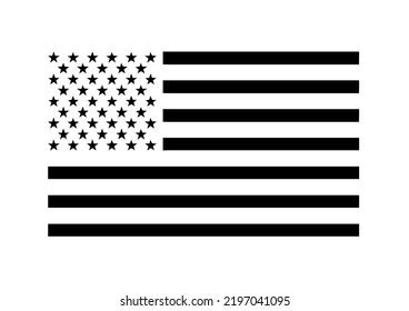 Black White American Flag Icon Stock Vector Royalty Free