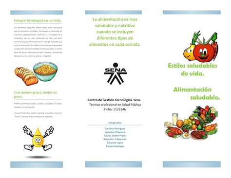 Folleto Alimentacion Saludable Alimentacion Programa De Salud