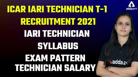 Icar Iari Technician T 1 Recruitment 2021 Syllabus Exam Pattern