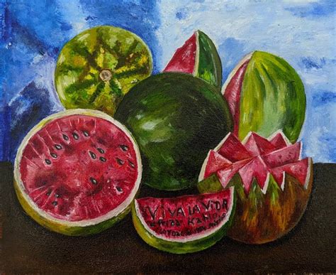 Viva La Vida Watermelons By Frida Kahlo Painting By Elliott Bird