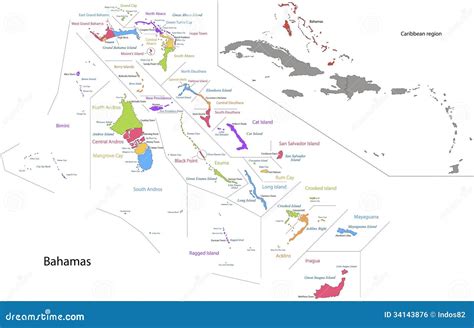 Bahamas Map Stock Vector Illustration Of Borders Geography 34143876