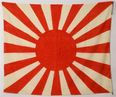 WWII Japanese Rising Sun Flag in Large Size - Military Antiques