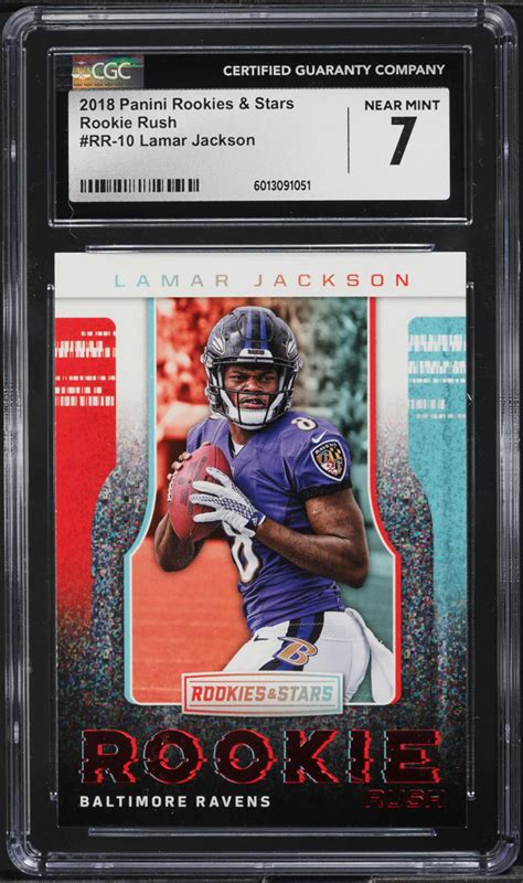 Panini Rookies Stars Lamar Jackson Rookie Rr Cgc Nrmt On