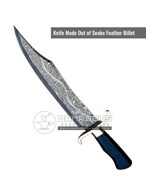 Snake Feather Damascus Billet 1095 & 15n20 - DSB-6501