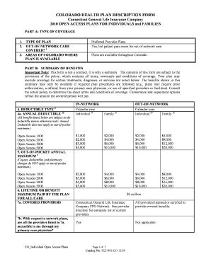 Fillable Online Open Access Plans For Individuals And Families Fax