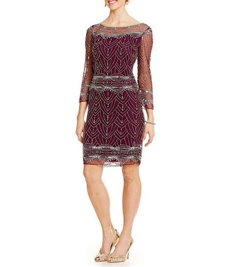 Pisarro Nights Beaded Sheath Dress Dillards