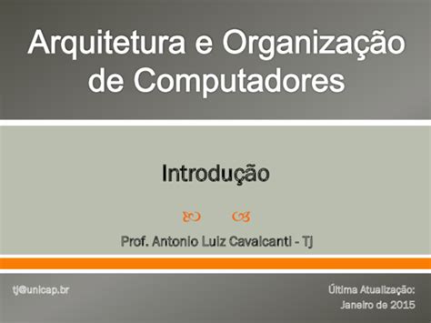 Pdf Arquitetura E Organização De Computadores Rodrigo Araujo