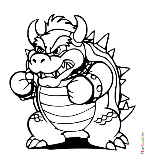 Coloriage Bowser à imprimer gratuitement avec Tête à modeler