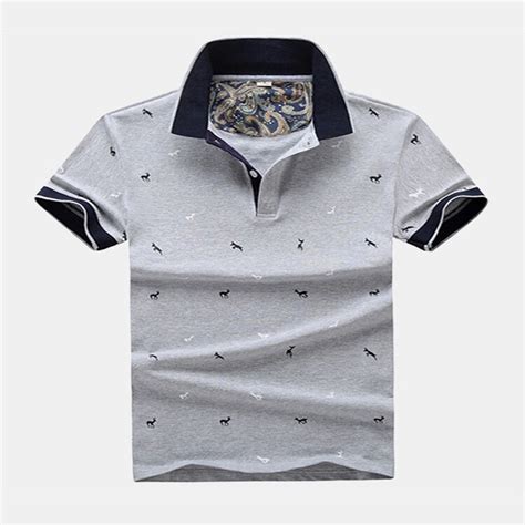 Mens Cotton Printed Slim Fit Business Golf Shirt Aa Sourcing Ltd