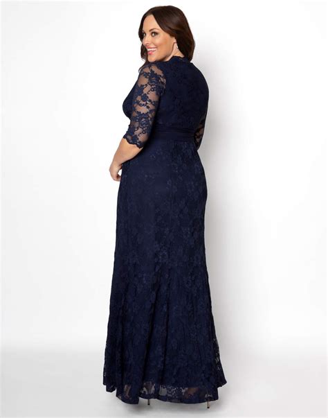 Kiyonna Womens Plus Size Screen Siren Lace Evening Gown