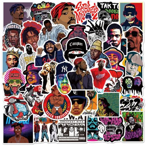 Rapper Legendary Pcs Tupac Pac Stickers Notorious Big East West