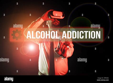 Writing Displaying Text Alcohol Addiction Concept Meaning