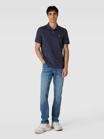 Gant Poloshirt Mit Label Stitching Modell Shield Marine Online Kaufen