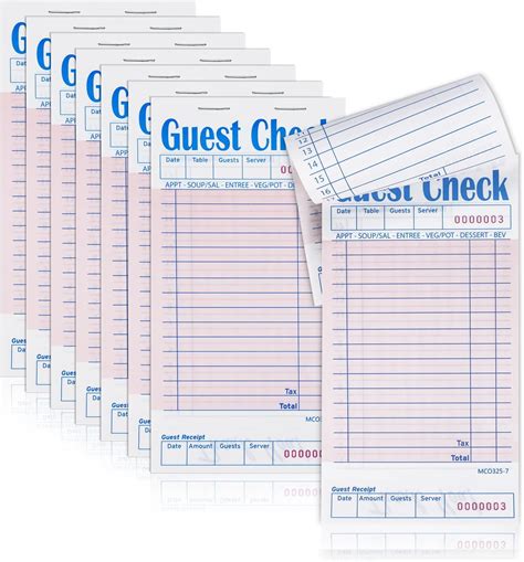 Rcybeo Guest Check Pads 15 Pack Numbered Server Note Pads