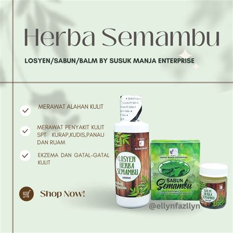 Herba Daun Semambu Set Sabun Losyen Dan Balm Lazada