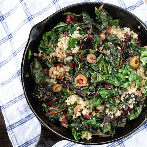 Easy Swiss Chard Sauté with Quinoa Capers and Olives The Wimpy