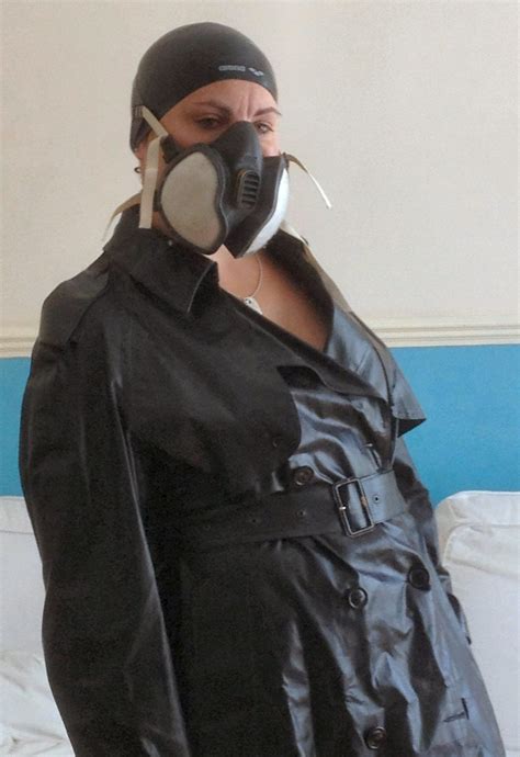 Dee Rubber Trench Coat And Rubber Dust Half Mask 15 Trench Coat Half Mask Coat