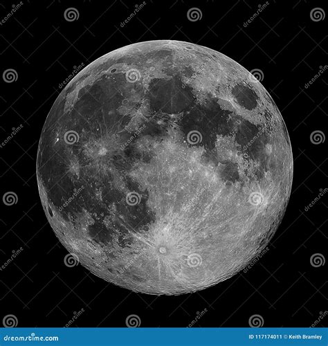 Full Moon Taken Using A 190mn Telescope Stock Image Image Of Detailed