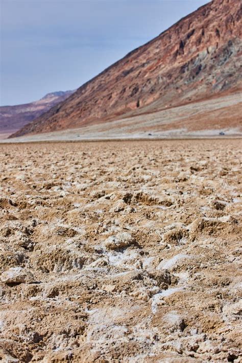 California Death Valley Salt Flats in Detail by Mountains Stock Photo - Image of brown, salt ...