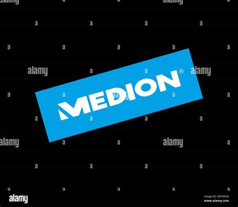 Medion Rotated Logo Black Background Stock Photo Alamy
