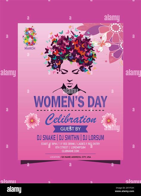 Premium Vector International Womens Day Party Flyer Poster Social