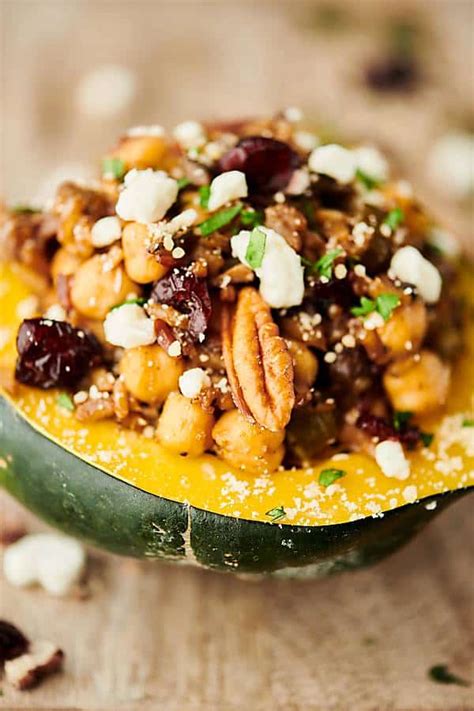 Instant Pot Stuffed Acorn Squash Recipe Vegan Thanksgiving Dinner