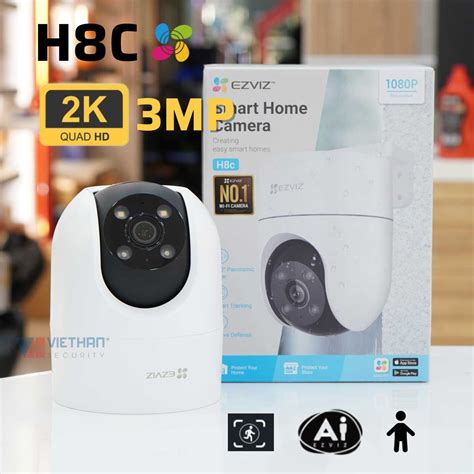 Camera Ezviz H8C 2K 3MP xoay wifi ngoài trời đèn còi báo động đàm