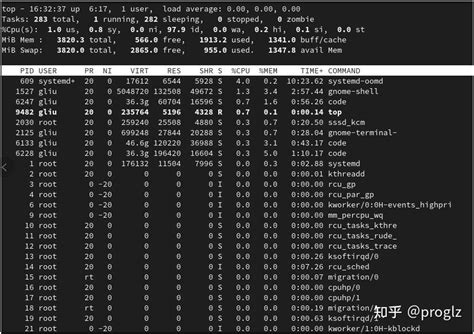 Linux中使用top命令查看系统运行信息 知乎