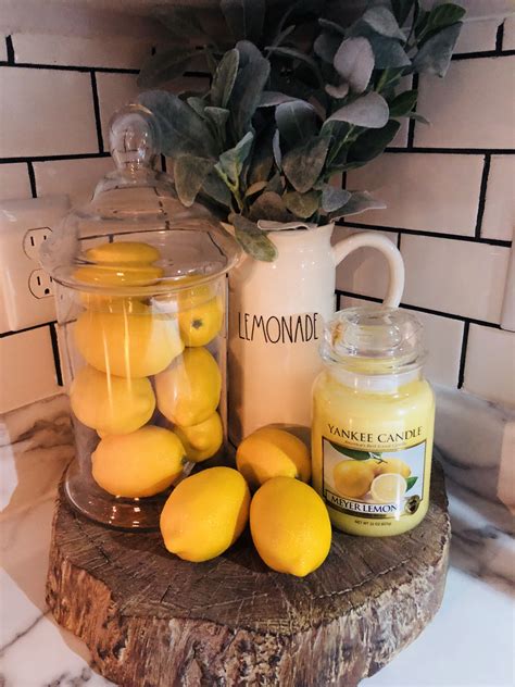 Rae Dunn Lemonade Display Lemon Kitchen Decor Lemon Kitchen Kitchen