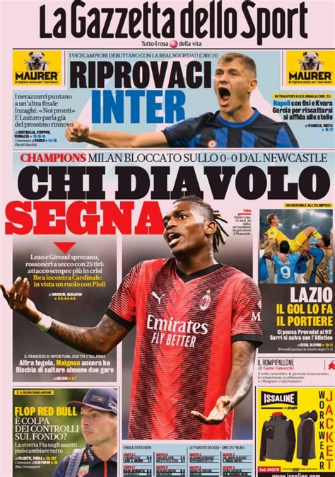 Buongiorno Tifosi Rossobl A Voi Le Prime Pagine Sportive In Edicola