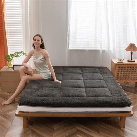 Maxyoyo Fluffy Futon Mattress Sherpa Fleece Floor Mattress Portable